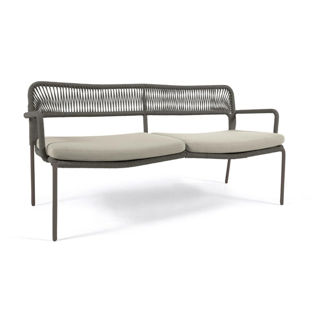 Cailin 2-Sitzer Sofa grünes Seil und verzinkte Stahlbeine dunkelgrün 150 cm - ZEN ZONE