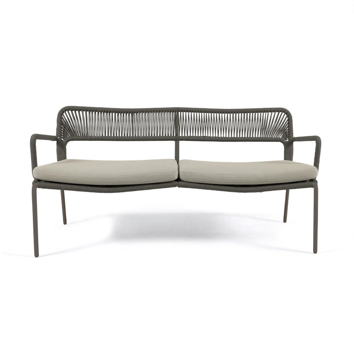 Cailin 2-Sitzer Sofa grünes Seil und verzinkte Stahlbeine dunkelgrün 150 cm - ZEN ZONE