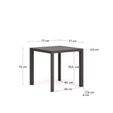 Gartentisch Culip aus Aluminium mit grauem Finish 77 x 77 cm - ZEN ZONE Furniture