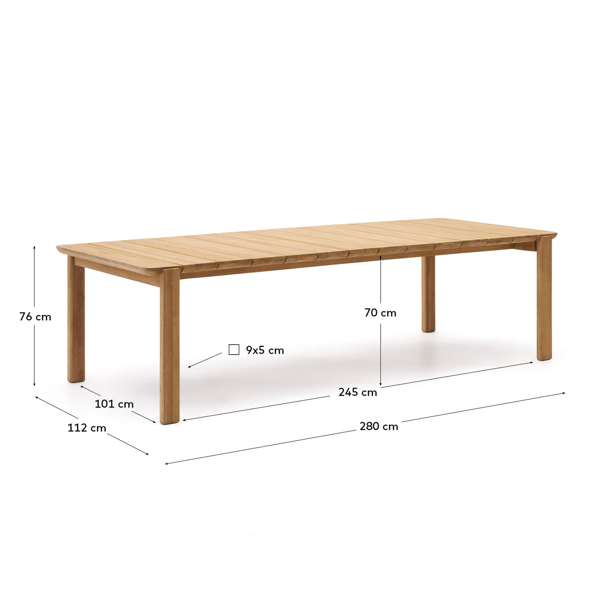 Icaro Tisch aus massivem Teakholz FSC 100% 280 x 112 cm - ZEN ZONE Furniture