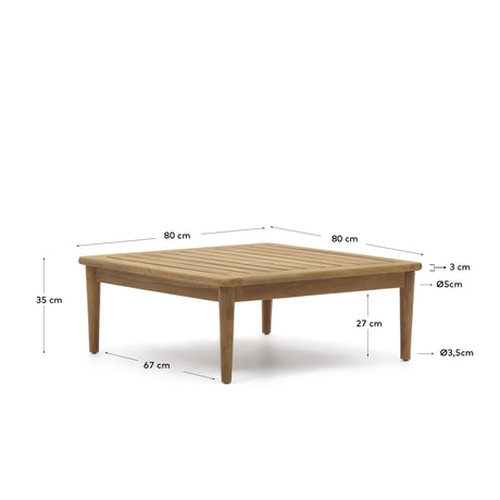 Portitxol Couchtisch aus massivem Teakholz 80 x 80 cm - ZEN ZONE Furniture