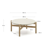 Pola Couchtisch aus Zement und massivem Eukalyptus Ø 84,4 cm FSC 100% - ZEN ZONE Furniture