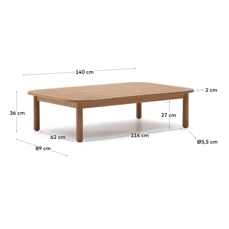 Sacova Couchtisch 100% outdoor massives Eukalyptusholz 140x89cm 100%FSC - ZEN ZONE Furniture