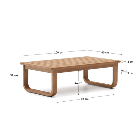 Sacaleta Couchtisch 100% outdoor massives Eukalyptusholz 100x60 cm FSC 100% - ZEN ZONE Furniture