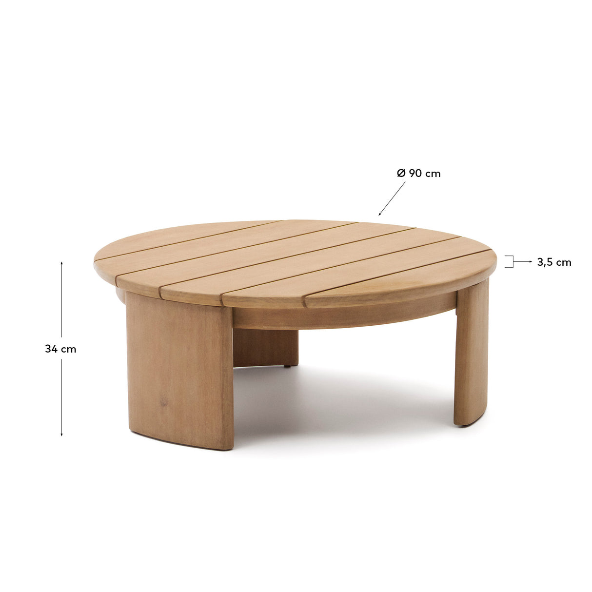 Xoriguer Couchtisch aus massivem Eukalyptusholz FSC 100% Ø 90 cm - ZEN ZONE Furniture