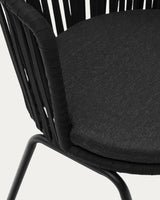 Saconca Outdoor Stuhl aus Seil und verzinktem Stahl in Schwarz - ZEN ZONE Furniture