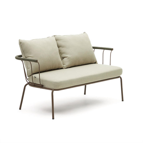 Salguer 2-Sitzer-Sofa aus grünem Seil und Stahl in Braun 134 cm - ZEN ZONE