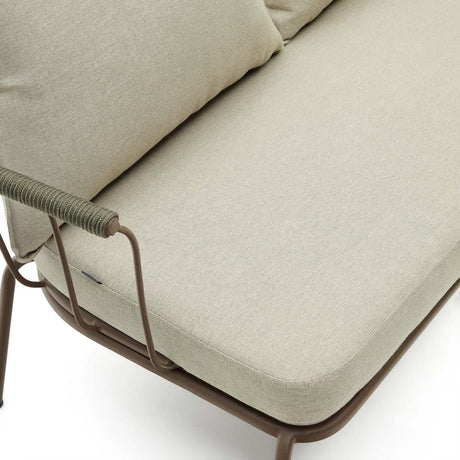 Salguer 2-Sitzer-Sofa aus grünem Seil und Stahl in Braun 134 cm - ZEN ZONE