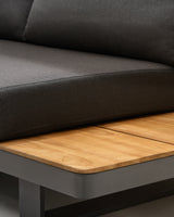 Tosqueta Set 5-Sitzer-Ecksofa und Tisch aus Aluminium und massivem Teakholz FSC 100% - ZEN ZONE Furniture