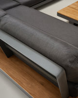 Tosqueta Set 5-Sitzer-Ecksofa und Tisch aus Aluminium und massivem Teakholz FSC 100% - ZEN ZONE Furniture