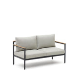 Aiguafreda Set 2-Sitzer-Sofa 2 Sesseln + Couchtisch Alu grau massives Akazienholz 100% FSC - ZEN ZONE