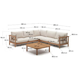 Sacova Set 5-Sitzer-Ecksofa und Couchtisch aus massives Eukalyptusholz 100% FSC - ZEN ZONE