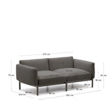 Modulares 2-Sitzer-Sofa für den Außenbereich Sorells aus Aluminium in grauer Ausführung 171 cm - ZEN ZONE Furniture