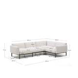 Modulares 5-Sitzer-Ecksofa für Outdoor Sorells beige Polsterung und Aluminium in Grün 276x191,5cm - ZEN ZONE Furniture