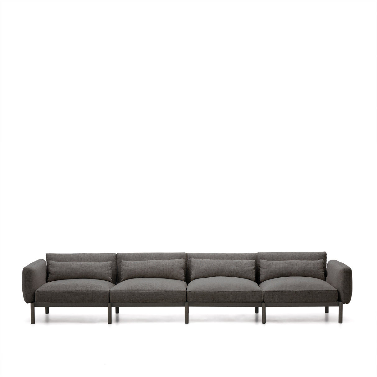 Modulares 4-Sitzer-Sofa für den Außenbereich Sorells aus Aluminium in grauer Ausführung 314 cm - ZEN ZONE Furniture