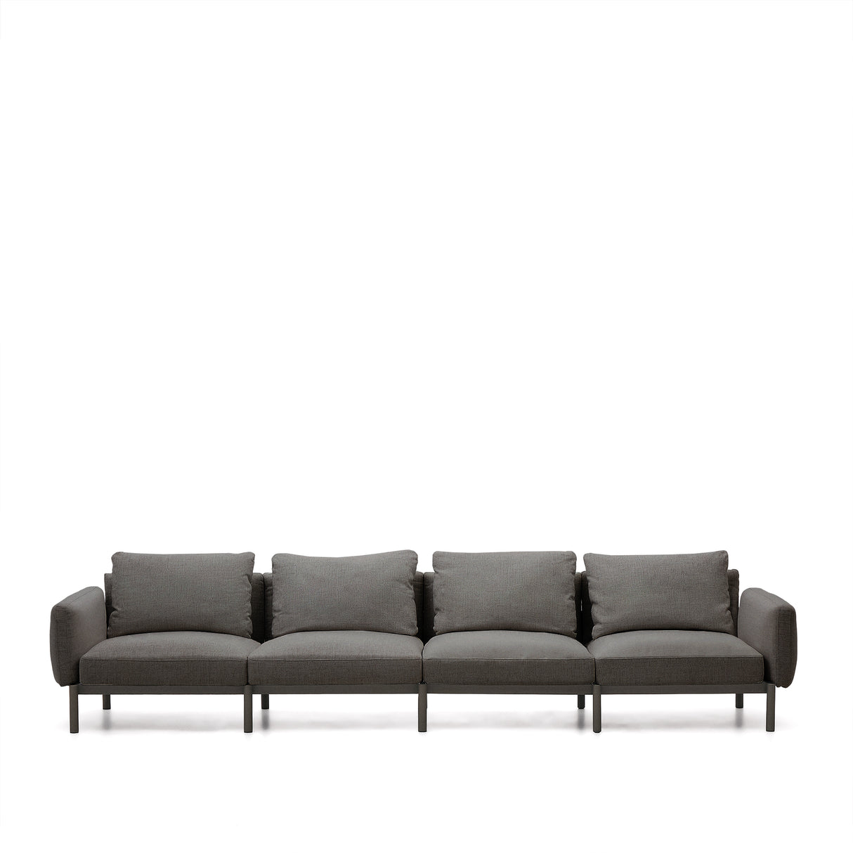 Modulares 4-Sitzer-Sofa für den Außenbereich Sorells aus Aluminium in grauer Ausführung 314 cm - ZEN ZONE Furniture