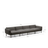 Modulares 4-Sitzer-Sofa für den Außenbereich Sorells aus Aluminium in grauer Ausführung 314 cm - ZEN ZONE Furniture