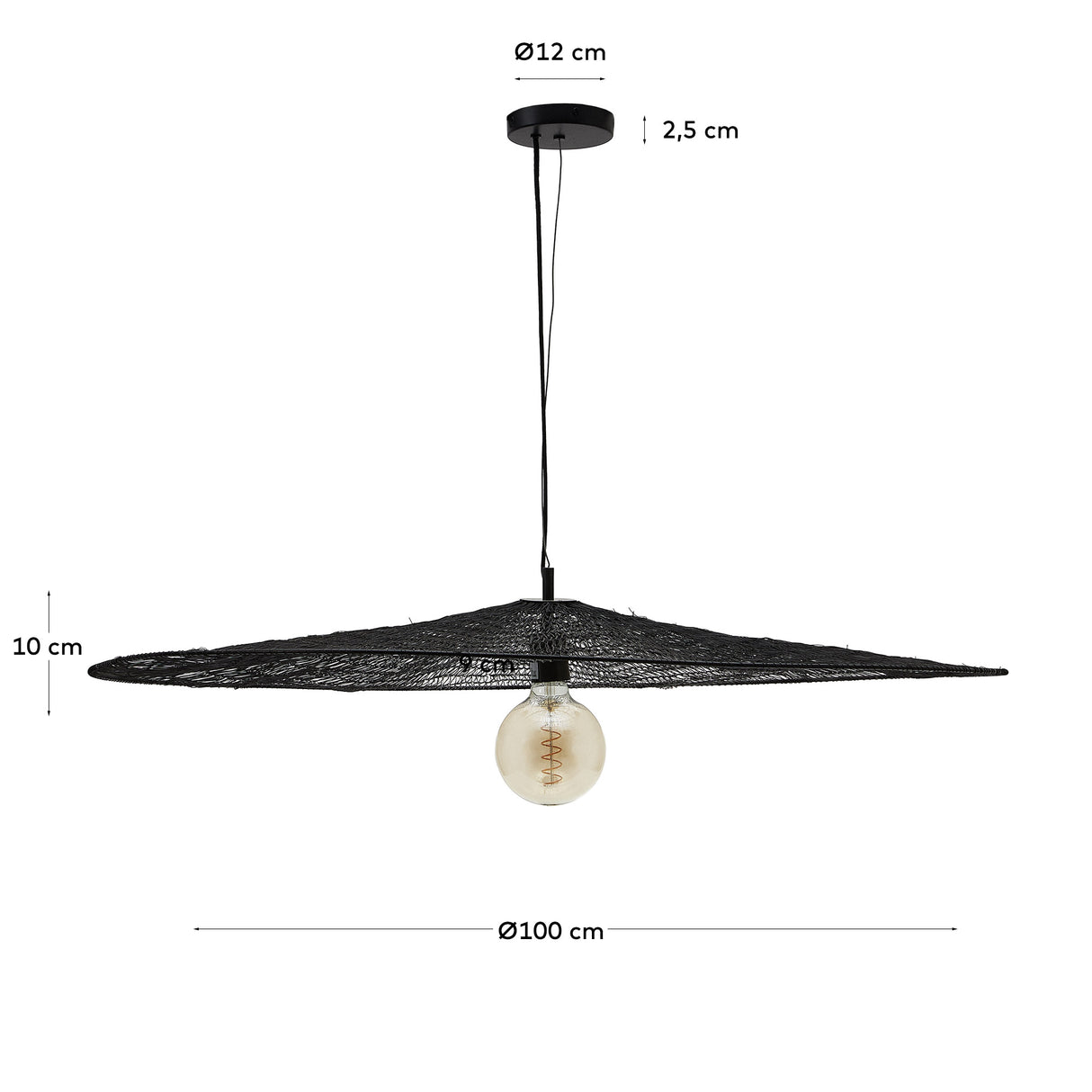 Deckenleuchte Makai aus Metall mit schwarzem Finish Ø 100 cm - ZEN ZONE