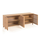 Beyla Sideboard 4 Türen massive Eiche und Furnier 180 x 71,5 cm FSC 100 % - ZEN ZONE