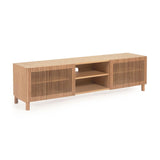 Beyla TV-Schrank 2 Türen aus massiver Eiche und Furnier 180 x 49,5 cm FSC 100% - ZEN ZONE