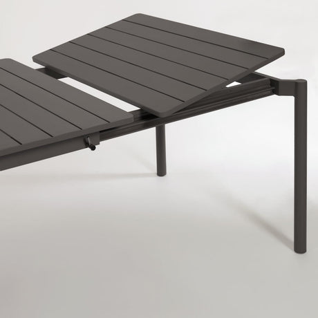 Zaltana ausziehbarer Outdoor-Tisch aus Aluminium matt dunkelgrau 140 (200) x 90 cm - ZEN ZONE