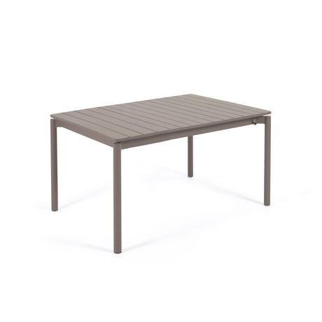 Zaltana ausziehbarer Outdoor-Tisch aus Aluminium mattbrauner 140 (200) x 90 cm - ZEN ZONE