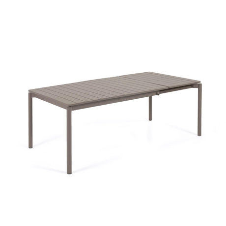 Zaltana ausziehbarer Outdoor-Tisch aus Aluminium mattbrauner 140 (200) x 90 cm - ZEN ZONE