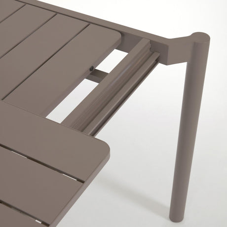 Zaltana ausziehbarer Outdoor-Tisch aus Aluminium mattbrauner 140 (200) x 90 cm - ZEN ZONE