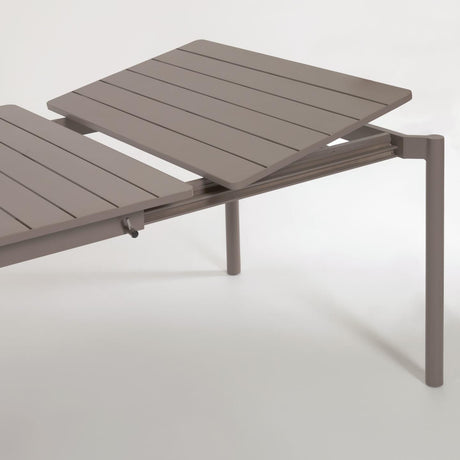 Zaltana ausziehbarer Outdoor-Tisch aus Aluminium mattbrauner 140 (200) x 90 cm - ZEN ZONE