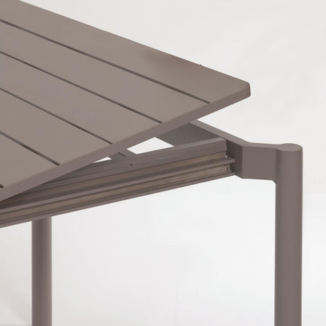 Zaltana ausziehbarer Outdoor-Tisch aus Aluminium mattbrauner 140 (200) x 90 cm - ZEN ZONE