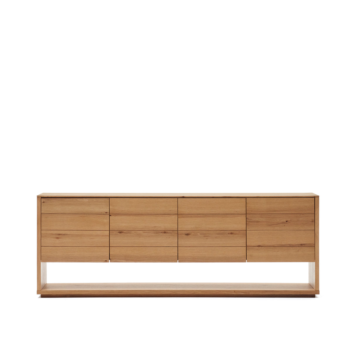 Alguema Sideboard 4 Türen mit Eichenfurnier und natürlichem Finish 200 x 74 cm - ZEN ZONE