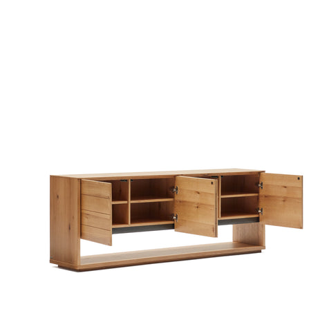 Alguema Sideboard 4 Türen mit Eichenfurnier und natürlichem Finish 200 x 74 cm - ZEN ZONE