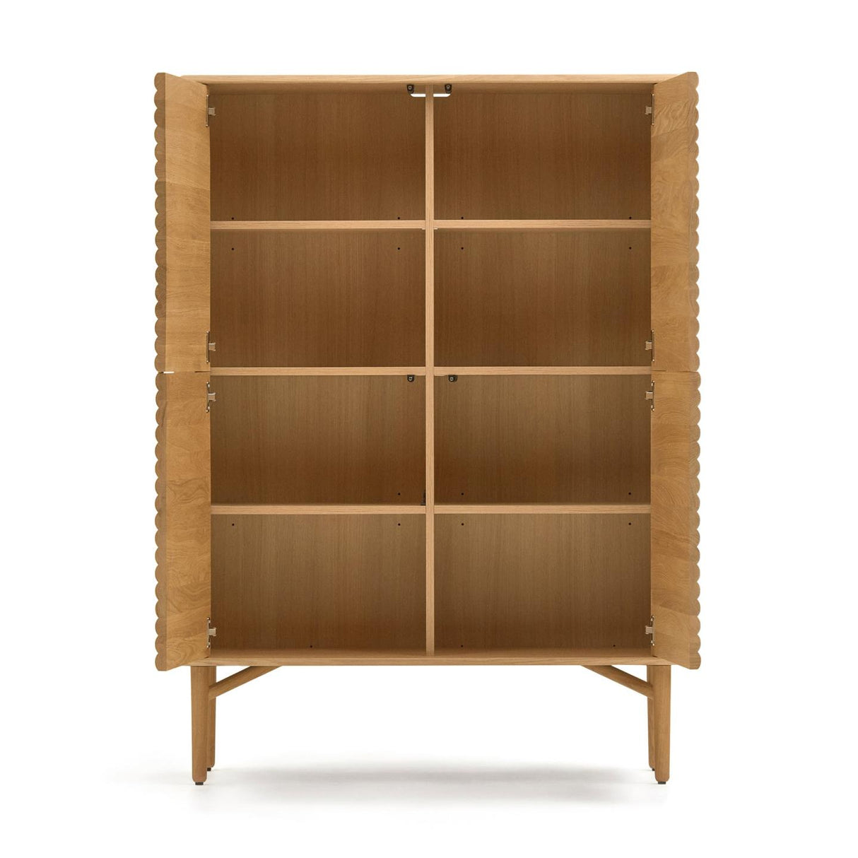 Lenon Highboard 4 Türen aus massiver Eiche und Eichenfurnier 104,5 x 144 cm FSC MIX Credit - ZEN ZONE