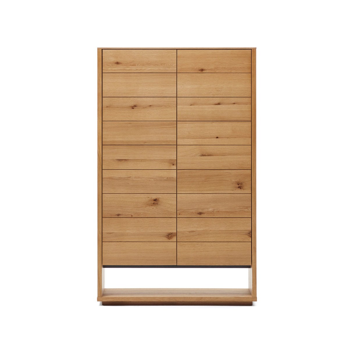 Alguema Highboard 2 Türen aus Eichenfurnier mit natürlichem Finish 100 x 163,5 cm - ZEN ZONE