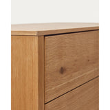 Alguema Highboard 2 Türen aus Eichenfurnier mit natürlichem Finish 100 x 163,5 cm - ZEN ZONE