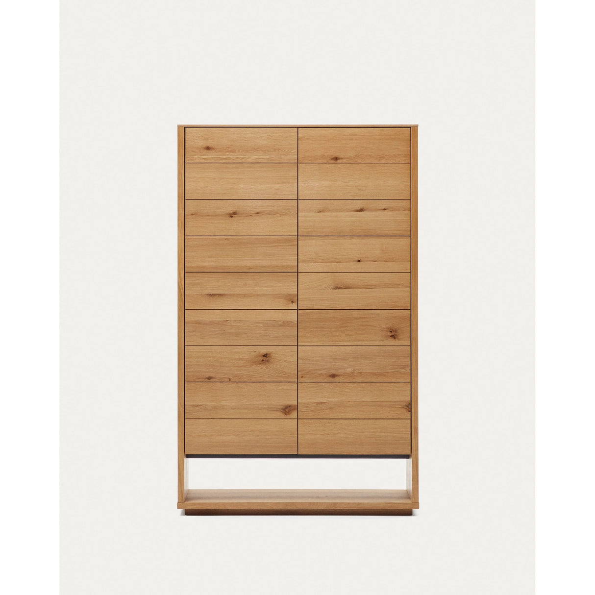 Alguema Highboard 2 Türen aus Eichenfurnier mit natürlichem Finish 100 x 163,5 cm - ZEN ZONE