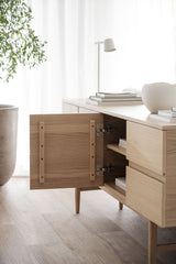 MORESBY Sideboard Weiß pigmentiert 160x40x75cm - ZEN ZONE Furniture