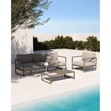 Comova 3-Sitzer Sofa 100% outdoor hellgrau und Aluminium grün 222 cm - ZEN ZONE