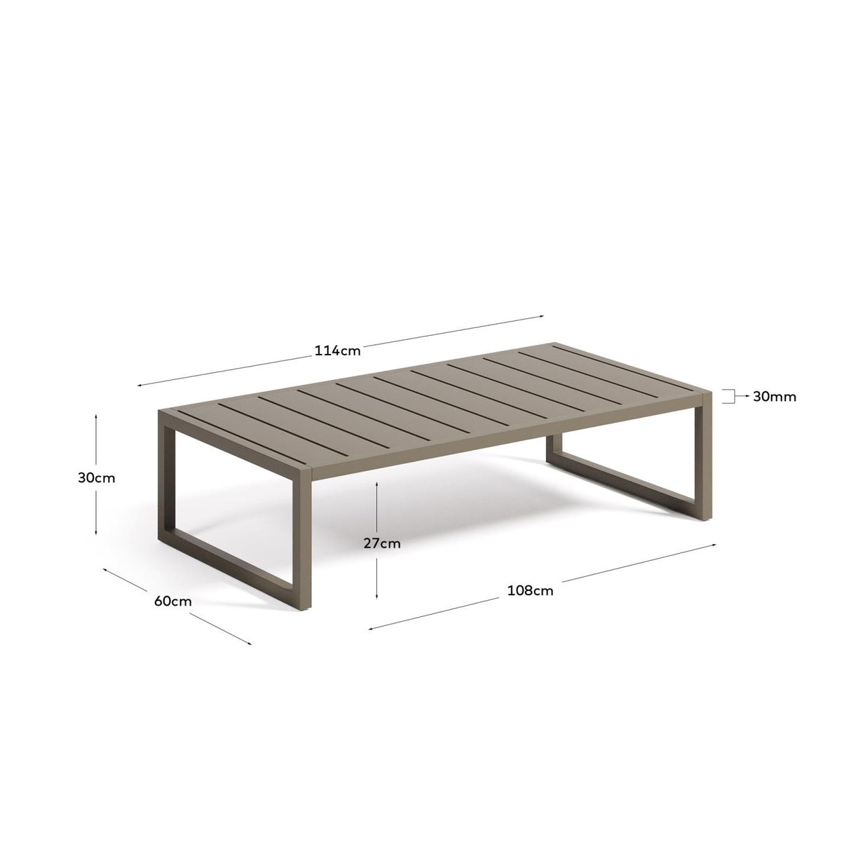 Comova Couchtisch 100% outdoor aus Aluminium grün 60 x 114 cm - ZEN ZONE