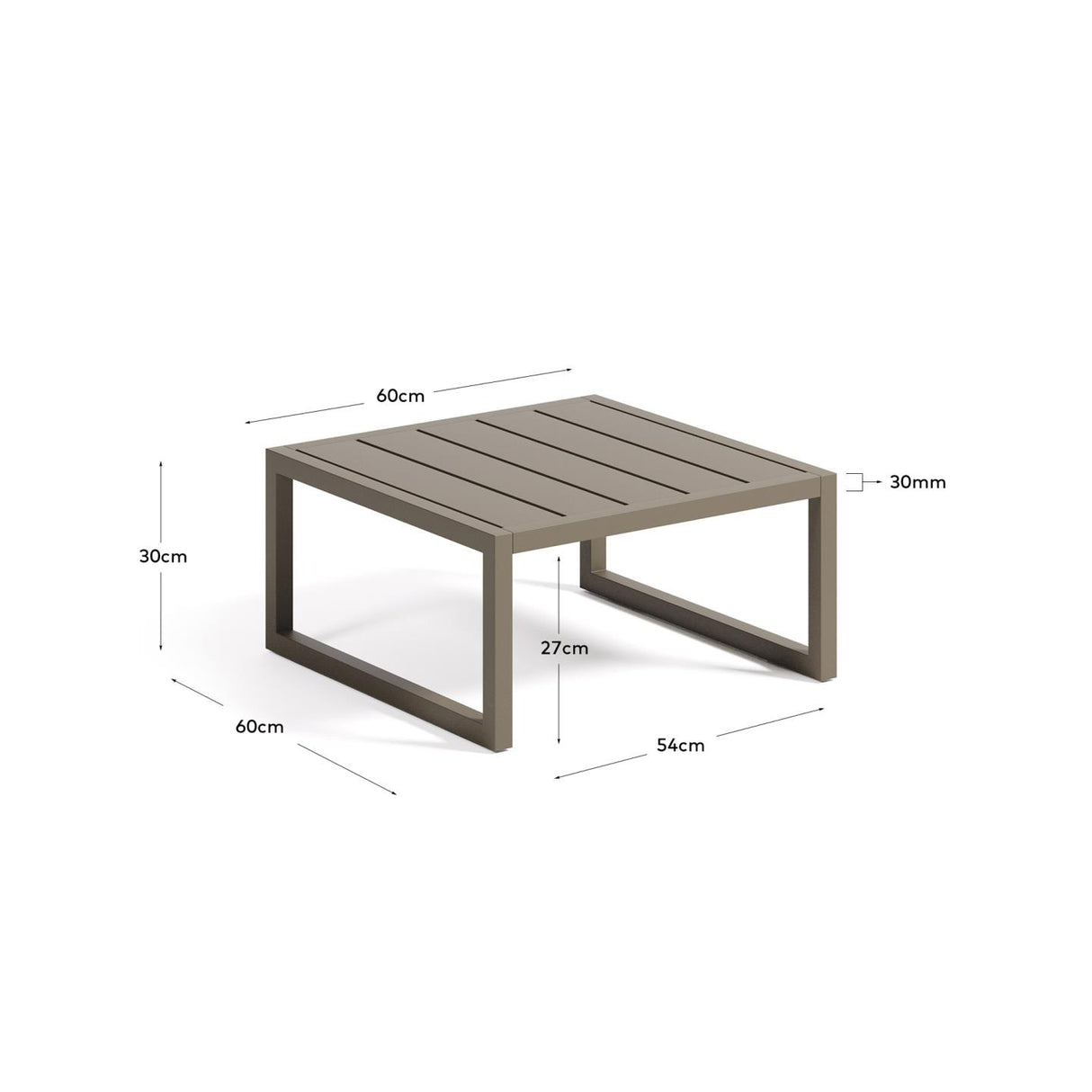 Comova Beistelltisch 100% outdoor aus Aluminium grün 60 x 60 cm - ZEN ZONE