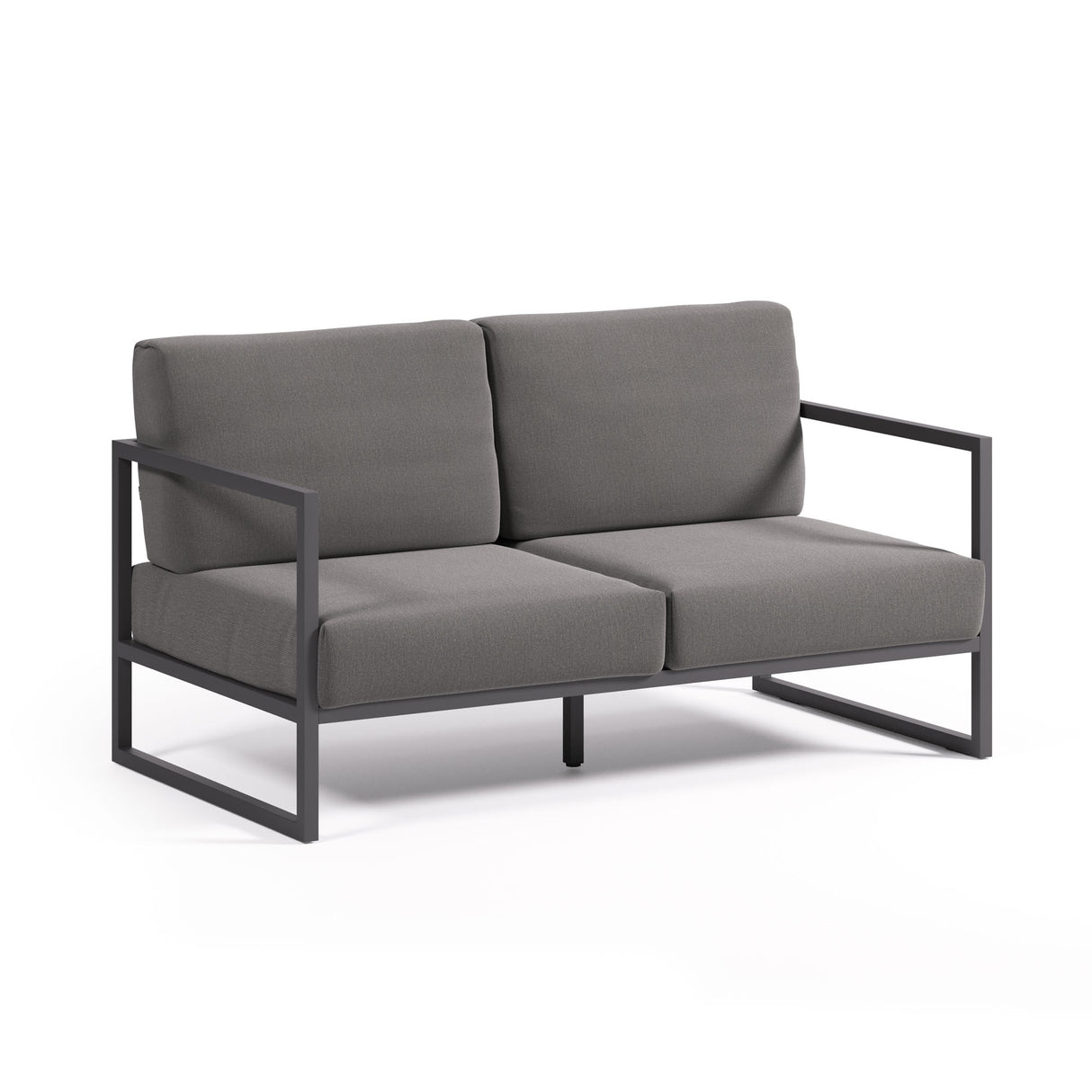 Comova Sofa 100% outdoor dunkelgrau und aus schwarzem Aluminium 150 cm - ZEN ZONE Furniture