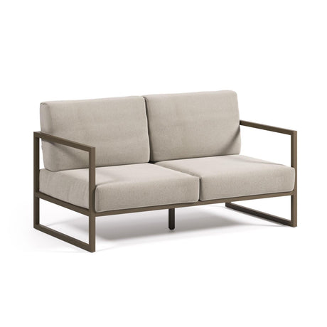 Comova 2-Sitzer Sofa 100% outdoor hellgrau und Aluminium grün 150 cm - ZEN ZONE