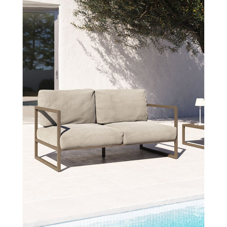 Comova 2-Sitzer Sofa 100% outdoor hellgrau und Aluminium grün 150 cm - ZEN ZONE