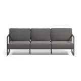 Comova 3-Sitzer-Sofa 100% outdoor dunkelgrau und aus schwarzem Aluminium 222 cm - ZEN ZONE Furniture