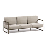 Comova 3-Sitzer Sofa 100% outdoor hellgrau und Aluminium grün 222 cm - ZEN ZONE