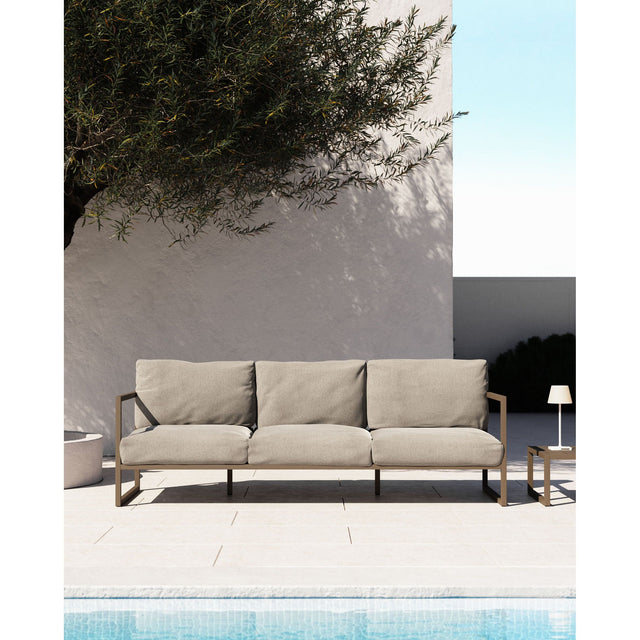 Comova 3-Sitzer Sofa 100% outdoor hellgrau und Aluminium grün 222 cm - ZEN ZONE