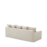 Zenira 3-Sitzer-Sofa mit abnehmbarem Bezug und Kissen aus Baumwolle und Leinen beige 230 cm - ZEN ZONE Furniture