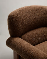 Sessel Nema aus taupefarbenem Bouclé und massivem Eschenholz mit natürlichem Finish FSC 100% - ZEN ZONE Furniture