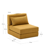 Pouf Schlafsofa Arty Farbe Senf 70 x 89 (200) cm - ZEN ZONE Furniture