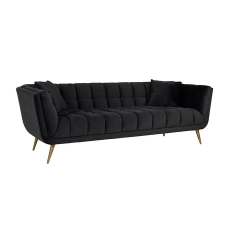 Couch Huxley Antraciet velvet / Brushed gold (Quartz Antraciet 801) - ZEN ZONE